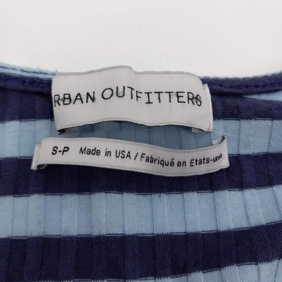 Urban Outfitters Ribbed Knit Surplice Romper Light Blue Striped Summer Beach S - Picture 7 of 10